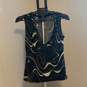 Vintage Y2K JKLA California Black and Green groovy  Women's baby doll Top